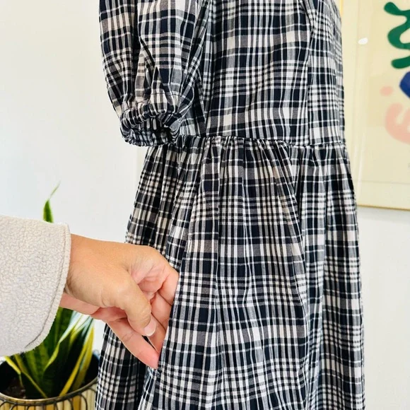 Fat Face Blue and White Checkered Babydoll Dress - Picture 9 of 16